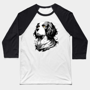 Stunning and Cool Clumber Spaniel Monochrome and Gold Portrait for Father's Day Baseball T-Shirt